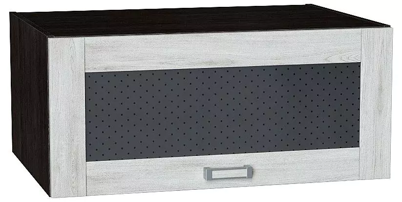 Шкаф верхний горизонтальный остекленный с увеличенной глубиной Лофт 800 Nordic Oak/Венге