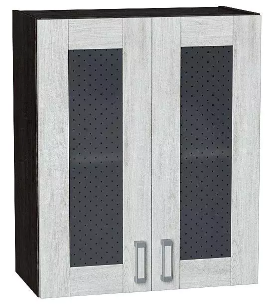 Шкаф верхний с 2-мя остекленными дверцами Лофт 720х600 Nordic Oak/Венге