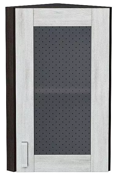 Шкаф верхний торцевой остекленный Лофт Nordic Oak/Венге