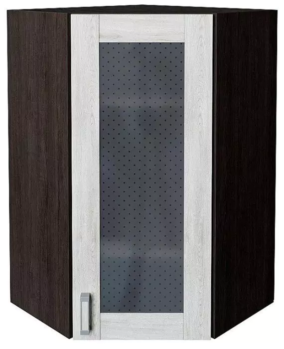 Шкаф верхний угловой остекленный Лофт 920 Nordic Oak/Венге