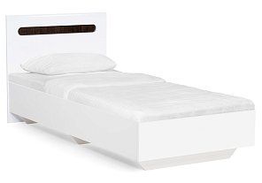 Кровать Амбра 90х200 белый глянец / белый