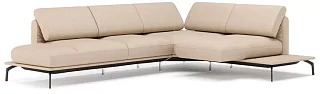 Кожаный угловой диван Рузвельт Без механизма Бежевый 