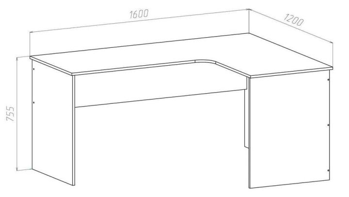 Стол письменный угловой, левый МДК СПУ-Л, Белый