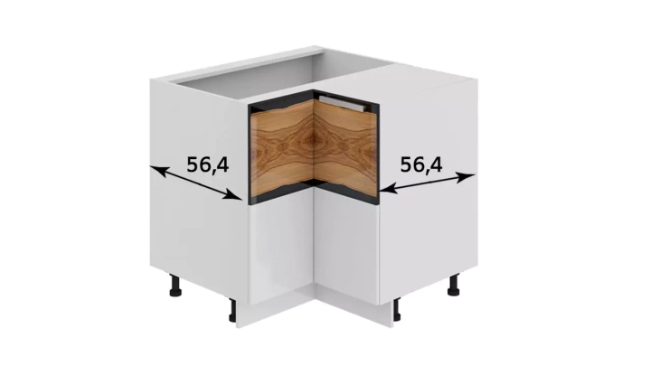 Шкаф напольный угловой с углом 90° Фэнтези (Вуд), Белый