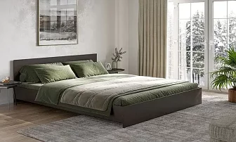 Двуспальная кровать Ронда КР-160 (венге) с матрасом Divano Classic 160 Зависимые пружины (Bonnelle) Кровати без механизма