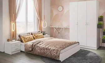 Кровать Ронда КР-140 (белое дерево) с матрасом Divano Classic Зависимые пружины (Bonnelle) Кровати без механизма