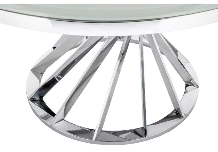 ф208а Стол стеклянный Twist steel / white