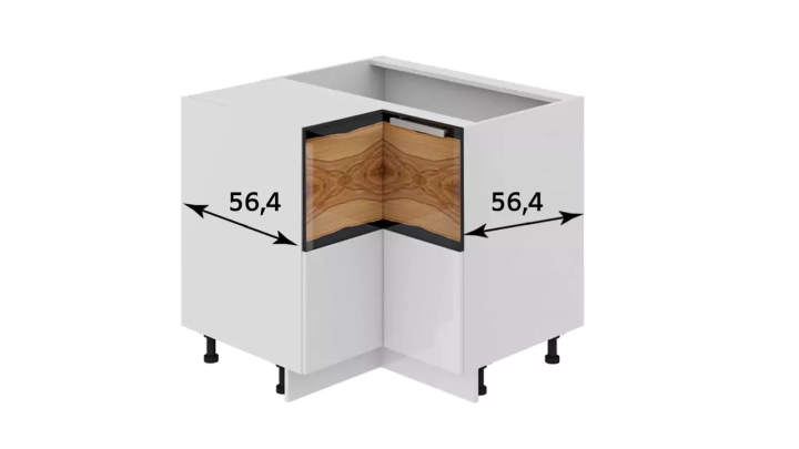 Шкаф напольный угловой с углом 90° Фэнтези (Вуд), Белый