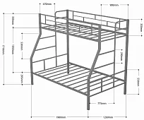 Кровать двухъярусная Раута твист Кровати без механизма Коричневый 